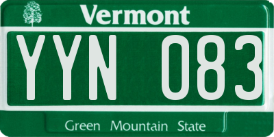 VT license plate YYN083