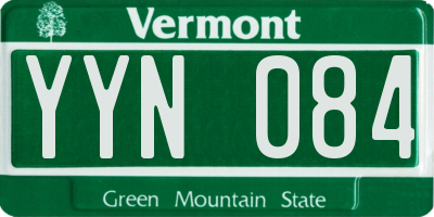 VT license plate YYN084