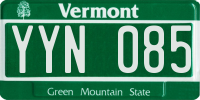 VT license plate YYN085