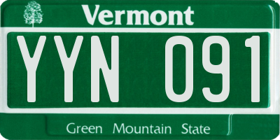 VT license plate YYN091
