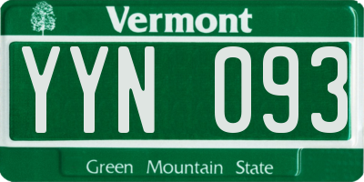 VT license plate YYN093