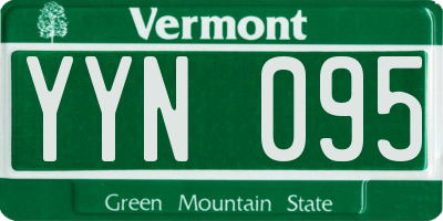 VT license plate YYN095
