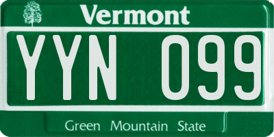 VT license plate YYN099