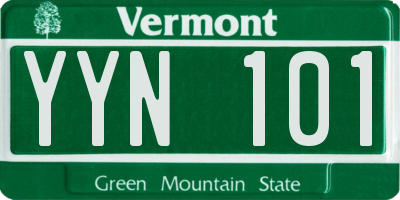 VT license plate YYN101