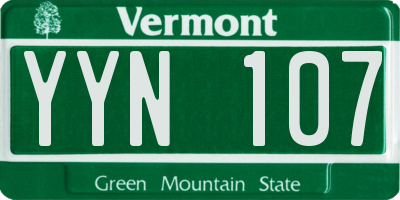 VT license plate YYN107