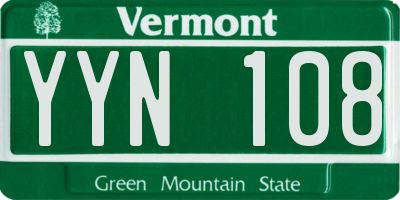 VT license plate YYN108