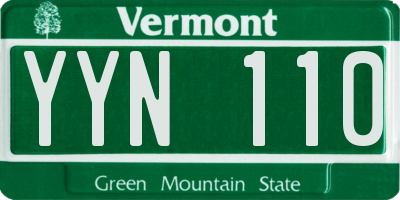 VT license plate YYN110