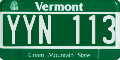 VT license plate YYN113