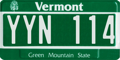 VT license plate YYN114