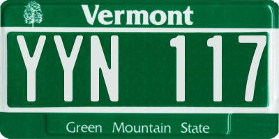 VT license plate YYN117