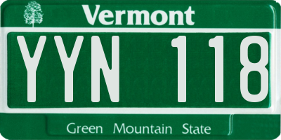 VT license plate YYN118