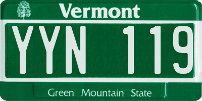 VT license plate YYN119