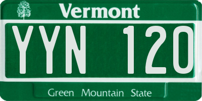 VT license plate YYN120