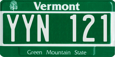 VT license plate YYN121
