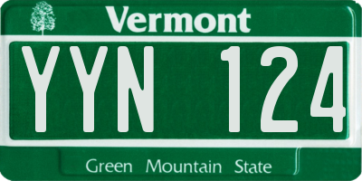 VT license plate YYN124