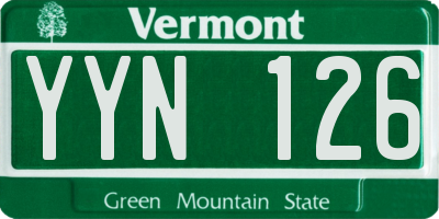 VT license plate YYN126