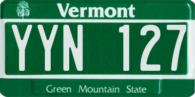 VT license plate YYN127