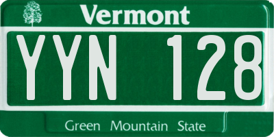 VT license plate YYN128