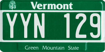 VT license plate YYN129