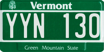 VT license plate YYN130