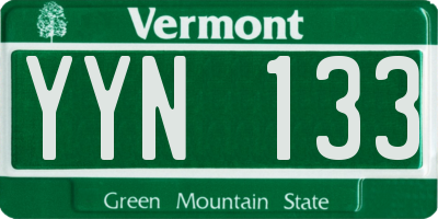 VT license plate YYN133