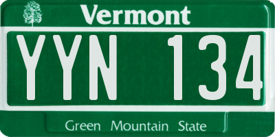 VT license plate YYN134