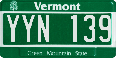 VT license plate YYN139