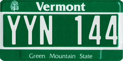 VT license plate YYN144