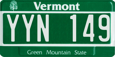 VT license plate YYN149
