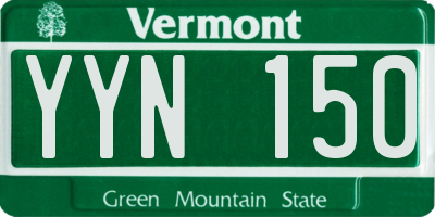 VT license plate YYN150