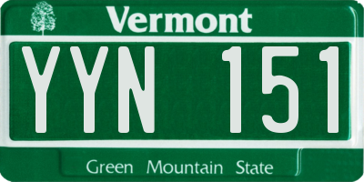 VT license plate YYN151