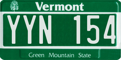 VT license plate YYN154