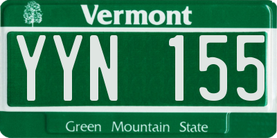 VT license plate YYN155
