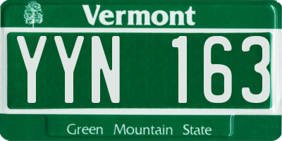 VT license plate YYN163