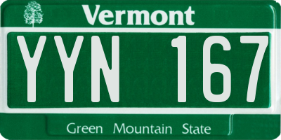 VT license plate YYN167