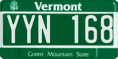 VT license plate YYN168