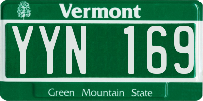 VT license plate YYN169
