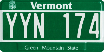 VT license plate YYN174