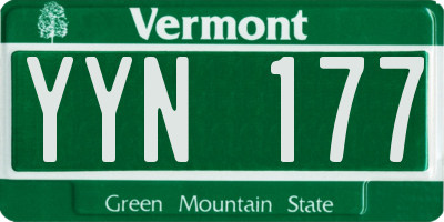 VT license plate YYN177