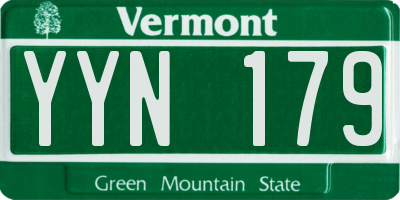VT license plate YYN179