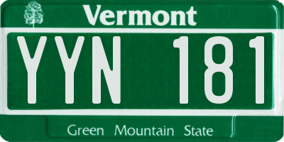VT license plate YYN181