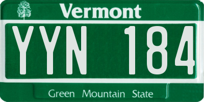 VT license plate YYN184