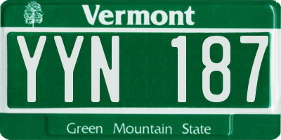 VT license plate YYN187