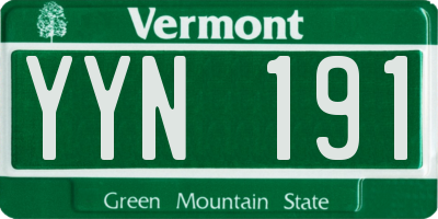 VT license plate YYN191