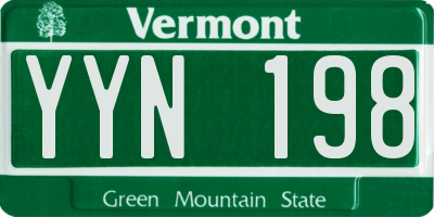 VT license plate YYN198