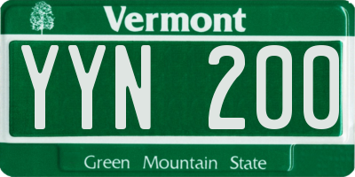 VT license plate YYN200
