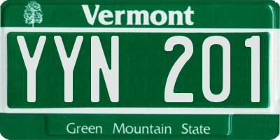 VT license plate YYN201