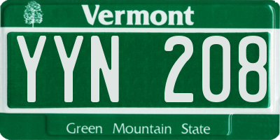VT license plate YYN208