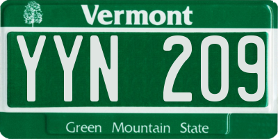 VT license plate YYN209