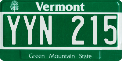 VT license plate YYN215